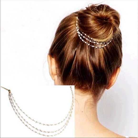 Accessories - Pearl Beaded Hair Chain